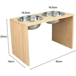 Hofuton Support à Bol Pour Chien Grande Taille Avec 2 Gamelles INOX 40*22*18cm -Promos Patto Chou Boutique 60743966 3