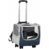 PawHut Sac à Dos Sac De Transport à Main Trolley Chariot Sur Roulettes 3 En 1 Pour Chien Chat - Pliable, Roulettes, Poignée Telescopique, Rangements - Gris Bleu