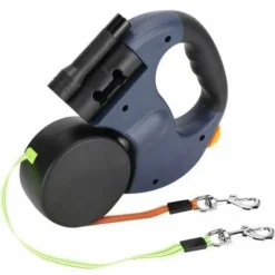 Laisse Double Pour Chien Rétractable Avec Deux Longs Cordons De 3 Mètres, Laisse Pour Chien Double à 360 ° Sans Enchevêtrement Pour Promener Deux Chiens Jusqu'à 50 LB