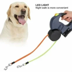 Laisse Double Pour Chien Rétractable Avec Deux Longs Cordons De 3 Mètres, Laisse Pour Chien Double à 360 ° Sans Enchevêtrement Pour Promener Deux Chiens Jusqu'à 50 LB -Promos Patto Chou Boutique 63571354 4