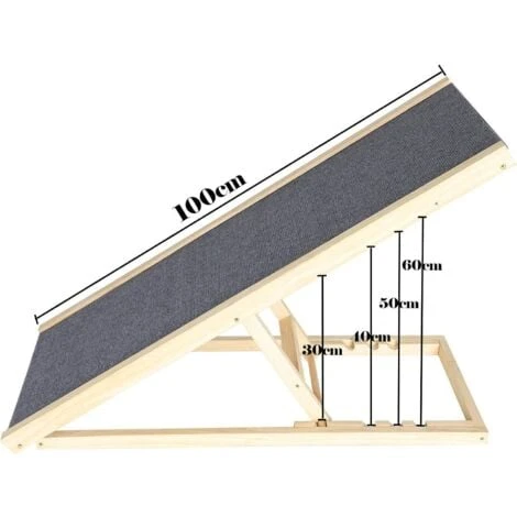 100 Cm De Long Marches En Bois Pour Chien Rampe Pour Chien Rampe Réglable En Hauteur Pour Voiture Pour Grand Chien Rampe Pour Animal De Compagnie, Anti-dérapant 1 100 Cm De Long Marches En Bois Pour Chien Rampe Pour Chien Rampe Réglable En Hauteur Pour Voiture Pour Grand Chien Rampe Pour Animal De Compagnie, Anti-dérapant