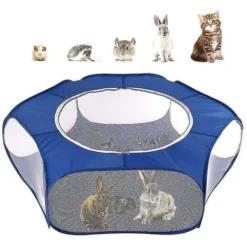 Clôture Pour Animaux De Compagnie Lapin Extérieur Intérieur Hamster Jeu Exercice Reptile Petit Animal Tente (bleu Ciel)-BDD -Promos Patto Chou Boutique 65374181 3
