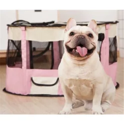 Clôture Ronde Et Pliable Pour Animaux De Compagnie (petite Rose)-BDD 9 Clôture Ronde Et Pliable Pour Animaux De Compagnie (petite Rose)-BDD -Promos Patto Chou Boutique 65375763 5