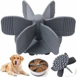 Slow Food Gamelle Chien Inserter, Gamelle Anti Glouton Chien Avec 37 Ventouses, Insert En Silicone Découpable De Haute Qualité S'adapte à La Plupart Des Bols Pour Chiens/Chats