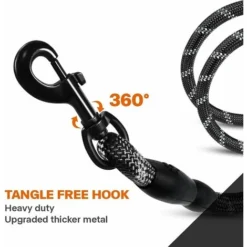 Laisse Chien Corde, Laisse Pour Chien En Nylon Avec Poignée Rembourrée Douce Et Des Fils Réfléchissants Pour Chiot Et Petit Chien, 150cm X 1.2cm, Noir -Promos Patto Chou Boutique 67861312 5