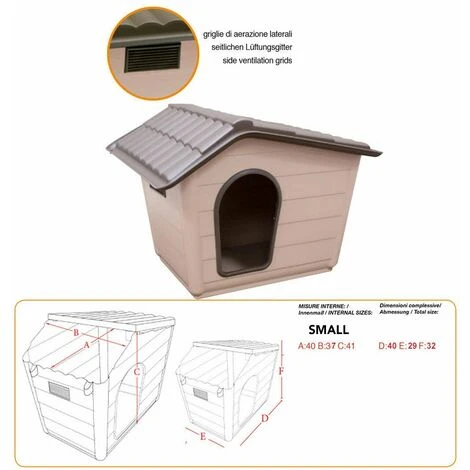 Record Cm 60 X 50 X 41 H: Chenil D'extérieur Modèle Sprint En Plastique Pour Chiens Et Chats 2 Record Cm 60 X 50 X 41 H: Chenil D'extérieur Modèle Sprint En Plastique Pour Chiens Et Chats – Image 2