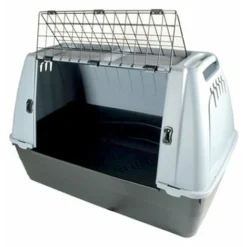 Croci Porteur S: Caisse De Transport Avec Portes Grillagées Et Verrou De Sécurité Caisse De Transport Grise Avec Tattes Pour Chiens