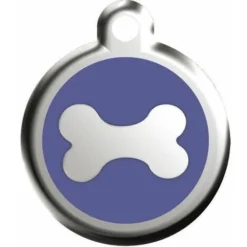 Medaille Chien Red Dingo 20mm Bleue Os