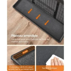 FEANDREA Cage Pour Chien Lourd, 107 X 70 X 74,9 Cm, Pour Chiens De Taille Grande Et Moyennet, Anti-Fugue, Double Porte Amovible, Nettoyage Facile, Parc à Chiens, Noir Par SONGMICS PPD001B01 7 FEANDREA Cage Pour Chien Lourd, 107 X 70 X 74,9 Cm, Pour Chiens De Taille Grande Et Moyennet, Anti-Fugue, Double Porte Amovible, Nettoyage Facile, Parc à Chiens, Noir Par SONGMICS PPD001B01 -Promos Patto Chou Boutique 70301245 3