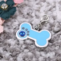 Étiquettes D'identification Pour Animaux Étiquettes De Chien Personnalisées Étiquettes De Chat En Alliage Chien Os En Forme De Blanc Étiquettes Charme Charme Pendentif D'identification(Bleu) -Promos Patto Chou Boutique 71049737 3