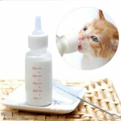 Kit D'allaitement Au Biberon Pour Bébé Chien, Chat, Lapin - Tétine Et Goupillon De Nettoyage - 50 Ml
