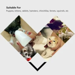 Kit D'allaitement Au Biberon Pour Bébé Chien, Chat, Lapin - Tétine Et Goupillon De Nettoyage - 50 Ml -Promos Patto Chou Boutique 71050745 3