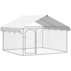 Chenil D'extérieur Avec Toit | Enclos Parc Cage Pour Chiens 200x200x150 Cm 78682