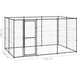 Chenil D'extérieur | Enclos Parc Cage Pour Chiens Acier 7,26 M² 37131 -Promos Patto Chou Boutique 71780665 5