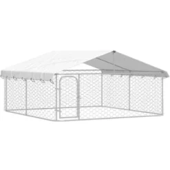 Chenil D'extérieur Avec Toit | Enclos Parc Cage Pour Chiens 300x300x150 Cm 97117