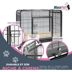 Cage Pour Chien Pliante, Boîte Pour Chien, Panier De Transport Pour Chien, Utilisable à L'intérieur Et à L'extérieur, 110x71x78 Cm - MaxxPet. 7 Cage Pour Chien Pliante, Boîte Pour Chien, Panier De Transport Pour Chien, Utilisable à L'intérieur Et à L'extérieur, 110x71x78 Cm - MaxxPet. -Promos Patto Chou Boutique 72492680 3