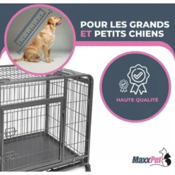 Cage Pour Chien Pliante, Boîte Pour Chien, Panier De Transport Pour Chien, Utilisable à L'intérieur Et à L'extérieur, 110x71x78 Cm - MaxxPet. 8 Cage Pour Chien Pliante, Boîte Pour Chien, Panier De Transport Pour Chien, Utilisable à L'intérieur Et à L'extérieur, 110x71x78 Cm - MaxxPet. -Promos Patto Chou Boutique 72492680 4