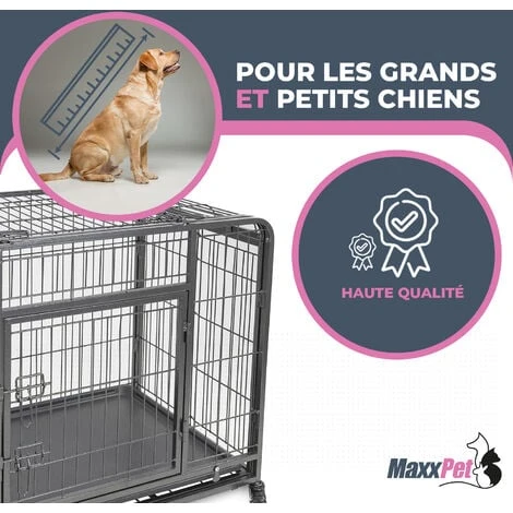 Cage Pour Chien Pliante, Boîte Pour Chien, Panier De Transport Pour Chien, Utilisable à L'intérieur Et à L'extérieur, 110x71x78 Cm - MaxxPet. 4 Cage Pour Chien Pliante, Boîte Pour Chien, Panier De Transport Pour Chien, Utilisable à L'intérieur Et à L'extérieur, 110x71x78 Cm - MaxxPet. – Image 4
