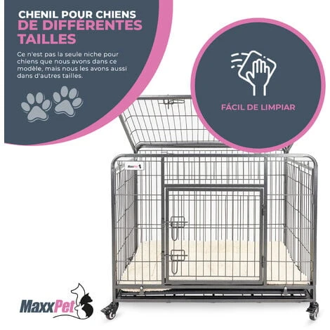 Cage Pour Chien Pliante, Boîte Pour Chien, Panier De Transport Pour Chien, Utilisable à L'intérieur Et à L'extérieur, 110x71x78 Cm - MaxxPet. 5 Cage Pour Chien Pliante, Boîte Pour Chien, Panier De Transport Pour Chien, Utilisable à L'intérieur Et à L'extérieur, 110x71x78 Cm - MaxxPet. – Image 5