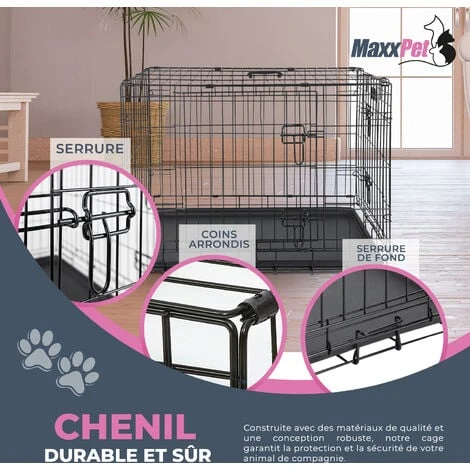 Cage Pour Chien - Course De Chiot - Modulaire - 107x71x76cm - Noir - MaxxPet. 5 Cage Pour Chien - Course De Chiot - Modulaire - 107x71x76cm - Noir - MaxxPet. – Image 5