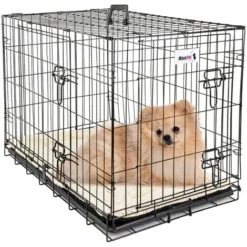 Cage Pour Chien - Coussin Fourni - Cage Caisse De Transport Pliante Pour Chien Poignée - 2 Ouvertures - 61 X 43 X 48cm - Noir - MaxxPet