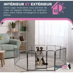 Enclos Pour Chien - Course De Chiot - Modulaire - 80x60cm - Noir - MaxxPet. -Promos Patto Chou Boutique 72493130 5