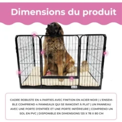 Cage Pour Chien - Cage Pour Chiots - 2 Ouvertures - 125 X 78 X 80cm - Noir - MaxxPet -Promos Patto Chou Boutique 72493165 4