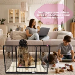 Cage Pour Chien - Cage Pour Chiots - 2 Ouvertures - 125 X 78 X 80cm - Noir - MaxxPet -Promos Patto Chou Boutique 72493165 5