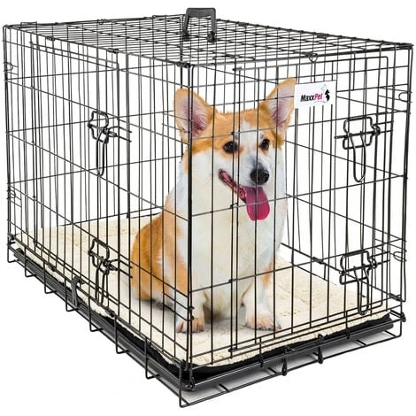 Cage Pour Chien - Coussin Fourni - Cage Caisse De Transport Pliante Pour Chien Poignée - 2 Ouvertures - 91 X 57 X 64cm - Noir - MaxxPet 1 Cage Pour Chien - Coussin Fourni - Cage Caisse De Transport Pliante Pour Chien Poignée - 2 Ouvertures - 91 X 57 X 64cm - Noir - MaxxPet