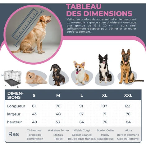 Cage Pour Chien - Coussin Fourni - Cage Caisse De Transport Pliante Pour Chien Poignée - 2 Ouvertures - 91 X 57 X 64cm - Noir - MaxxPet 3 Cage Pour Chien - Coussin Fourni - Cage Caisse De Transport Pliante Pour Chien Poignée - 2 Ouvertures - 91 X 57 X 64cm - Noir - MaxxPet – Image 3