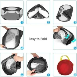 Parc Pliable Pour Animaux De Compagnie Parc Pour Chiots, Tente Pour Animaux De Compagnie Pour Parc Pour Chiens Extérieur Intérieur, Imperméable Et Respirant, Pour Chats Lapins Hamsters Chinchillas -Promos Patto Chou Boutique 72589041 4