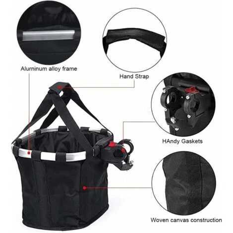 Panier à Vélo Pliable Amovible Pour Chien Avec Panier De Guidon De Vélo Réglable à Dégagement Rapide Pour Une Installation Facile 2 Panier à Vélo Pliable Amovible Pour Chien Avec Panier De Guidon De Vélo Réglable à Dégagement Rapide Pour Une Installation Facile – Image 2