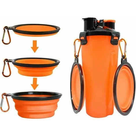 Gourde Pour Chien, Biberon Pour Chien Et Biberon 2 En 1, Bouteille D'eau Pour Chien Avec 2 écuelles Pliantes, Gourde Portable Pour Chien Pour Les Déplacements, Le Camping, La Marche, La Randonnée, L'e 4 Gourde Pour Chien, Biberon Pour Chien Et Biberon 2 En 1, Bouteille D'eau Pour Chien Avec 2 écuelles Pliantes, Gourde Portable Pour Chien Pour Les Déplacements, Le Camping, La Marche, La Randonnée, L'e – Image 4