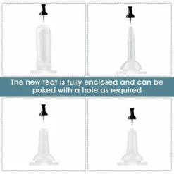 Kit De 7 Biberons Pour Chaton Et Chiot, Kit De Biberons D'allaitement Avec Tétine En Silicone De Rechange Pour Chaton, Chiot, Nouveau-né, Animaux Domestiques (rose)（2PCS） -Promos Patto Chou Boutique 74519856 4