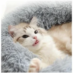 Niche Pour Chien Niche Ronde Niche Longue Fourrure Niche Pour Sommeil Profond Niche D'Hiver Pour Chat Et Chien Niche Générale En Peluche, Gris Foncé S 40cm -Promos Patto Chou Boutique 74791006 4