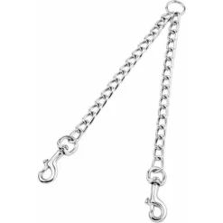 Traction Pour Chien Double Chaîne En Métal Double Tête Accessoires De Corde De Traction Pour Animaux De Compagnie 2.5mmx40cm