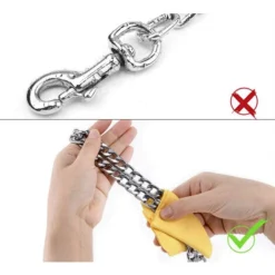 Traction Pour Chien Double Chaîne En Métal Double Tête Accessoires De Corde De Traction Pour Animaux De Compagnie 2.5mmx40cm -Promos Patto Chou Boutique 74955146 4