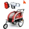 Remorque Vélo Enfant - Buggy - 2 Places - Avec Amortisseur - Rouge