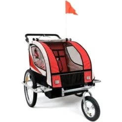 Remorque Vélo Enfant - Buggy - 2 Places - Avec Amortisseur - Rouge -Promos Patto Chou Boutique 75078591 3