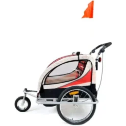 Remorque Vélo Enfant - Buggy - 2 Places - Avec Amortisseur - Rouge -Promos Patto Chou Boutique 75078591 4