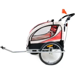 Remorque Vélo Enfant - Buggy - 2 Places - Avec Amortisseur - Rouge -Promos Patto Chou Boutique 75078591 5