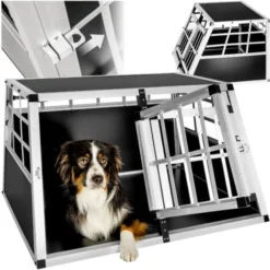 Cage De Transport Pour Chien Double Dos Droit - Sac De Transport, Caisse De Transport, Cage De Transport Mobile - 89 X 69 X 50 Cm