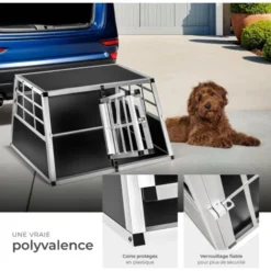 Cage De Transport Pour Chien Double Dos Droit - Sac De Transport, Caisse De Transport, Cage De Transport Mobile - 89 X 69 X 50 Cm -Promos Patto Chou Boutique 7513785 4