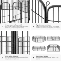 Enclos Pour Chien Modulable - Parc à Chiots, Enclos à Chiots, Chenil Extérieur - 60 Cm -Promos Patto Chou Boutique 7514511 5