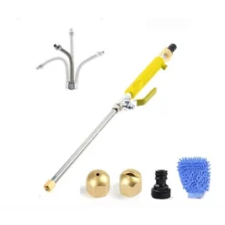 6 Pièces Haute Pression Lance à Eau Tuyau Buse Jet Jardin Voiture Laveuse Pistolet Ensemble Jaune