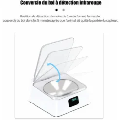 SEENLIN Gamelle à Capteur Infrarouge 330Ml, Acier Inoxydable, Couvercle à Ouverture/Fermeture Automatique, Avec Câble De Chargement Usb, Batterie Intégrée, Convient Aux Chats, Chiens, Animaux De Compa -Promos Patto Chou Boutique 75561797 4