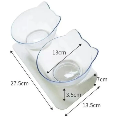 Double Gamelle Chat Chien Plastique, Gamelle Pour Chien Chat Voyage, Ecuelle Chien, Distributeur Eau Et Croquette Chat - Transparent 3 Double Gamelle Chat Chien Plastique, Gamelle Pour Chien Chat Voyage, Ecuelle Chien, Distributeur Eau Et Croquette Chat - Transparent – Image 3