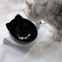 Double Gamelle Chat Chien Plastique Gamelle 13.5cmx21.5cm Noir+Blanc FUIENKO -Promos Patto Chou Boutique 76153060 4