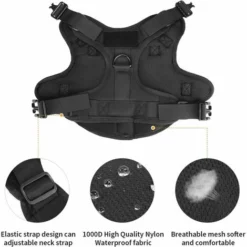Harnais Tactique Pour Chien Avec Poignée Grand Gilet Militaire Molle Boucles En Métal Réglables Sans Traction Pour Chiens De Travail, Noir, L -Promos Patto Chou Boutique 76524684 3