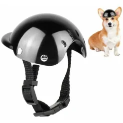 Casque Pour Animaux Compagnie, Casquette De Sécurité Pour Chien, Casquette Casque Vélo Pour Chats, Universel Plastique Ajustable Casque Moto Pour Chien Pour Petits Chiens, Chats (Noir)